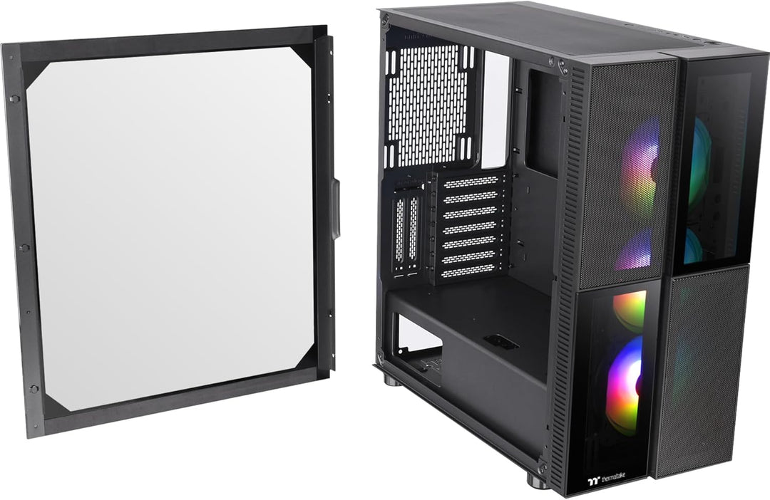 Thermaltake Versa T26 ARGB Black Mid-Tower-ATX-PC-Gehäuse Gehärtetes 4mm Glasseitenteil ATX Schwarz,