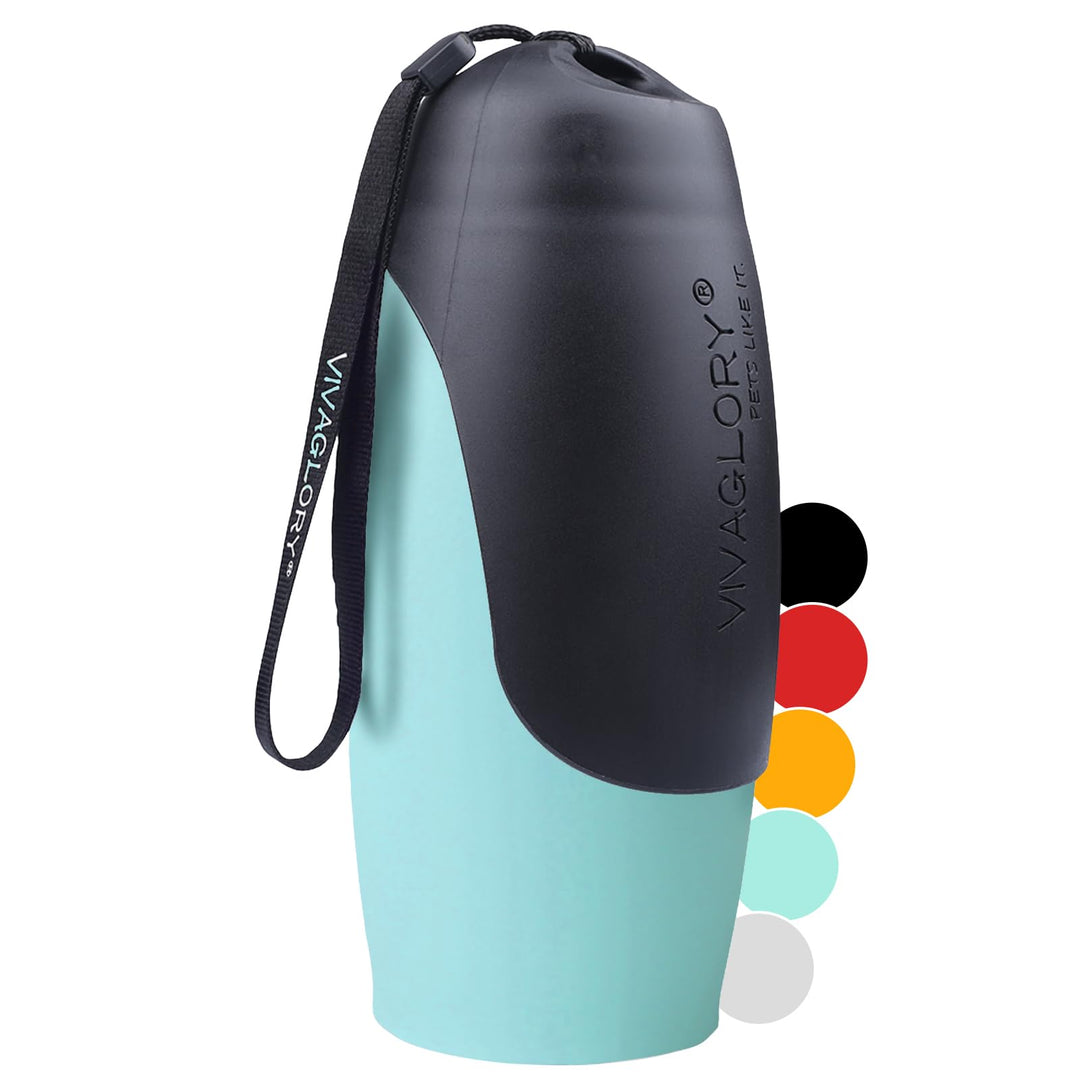 VIVAGLORY Pawhike Hundetrinkflasche, Hunde Trinkflasche für Unterwegs, Hundetrinkflasche, Edelstahl