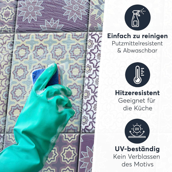 CREATISTO Mosaik Klebefliesen Stickerfliesen Fliesenfolie - Aufkleber Sticker für Wandfliesen I Kleb