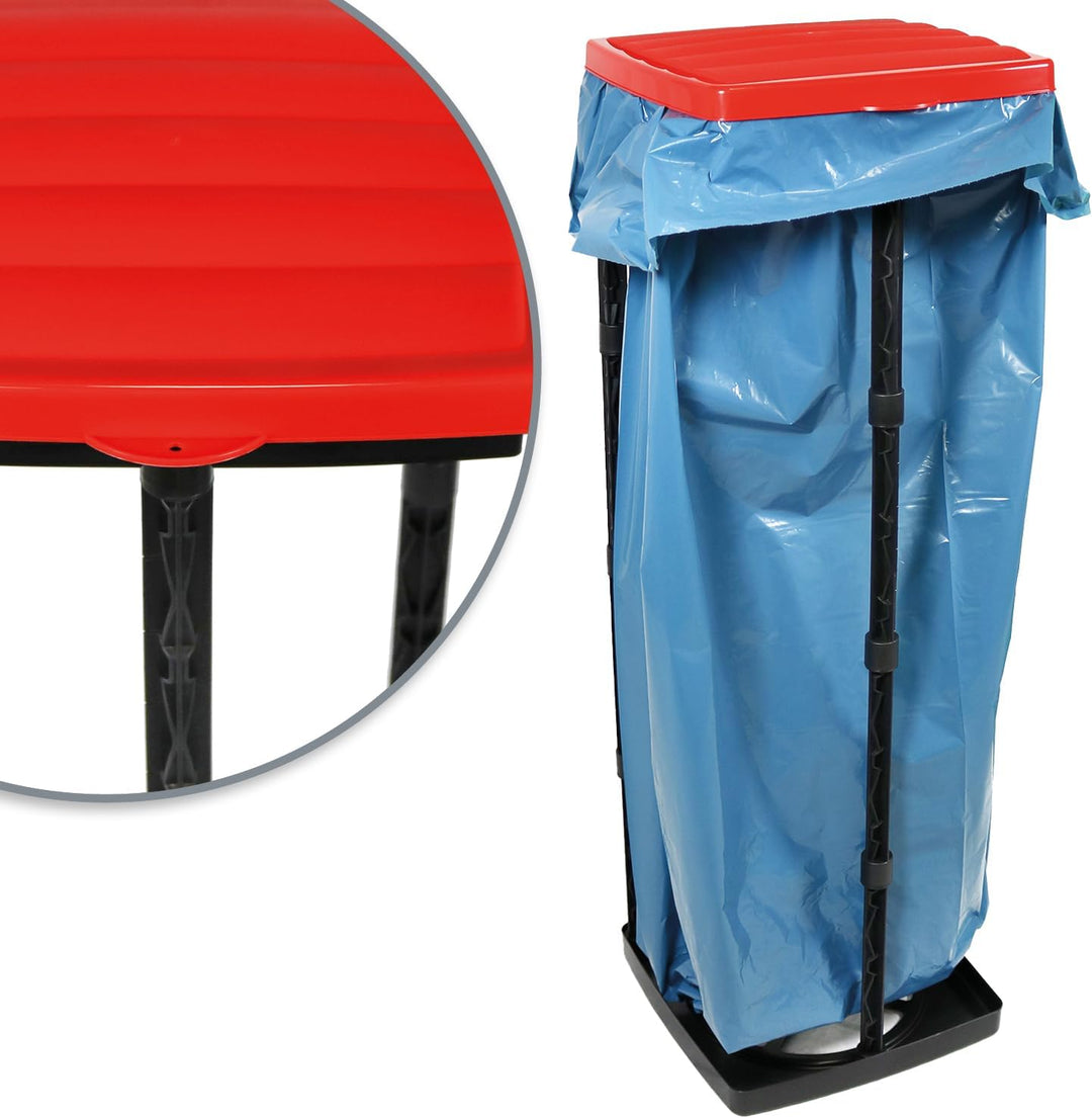com-four® 3X Müllsackständer mit Deckel - in 3 möglichen Höhen aufbaubar - optimal für Heim, Garten,