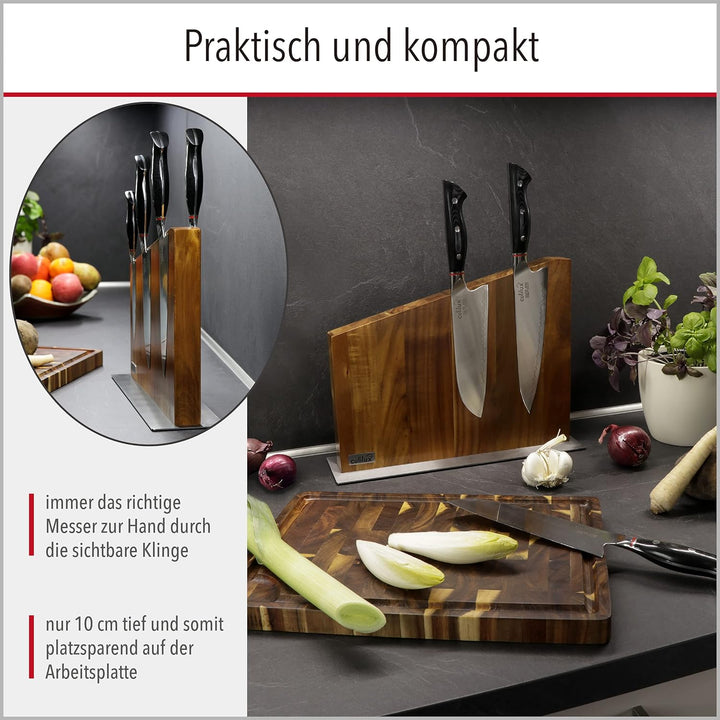 CULILUX Gourmet magnetischer Messerblock XL beidseitig für bis zu 14 Messer mit Klingen bis 25 cm au
