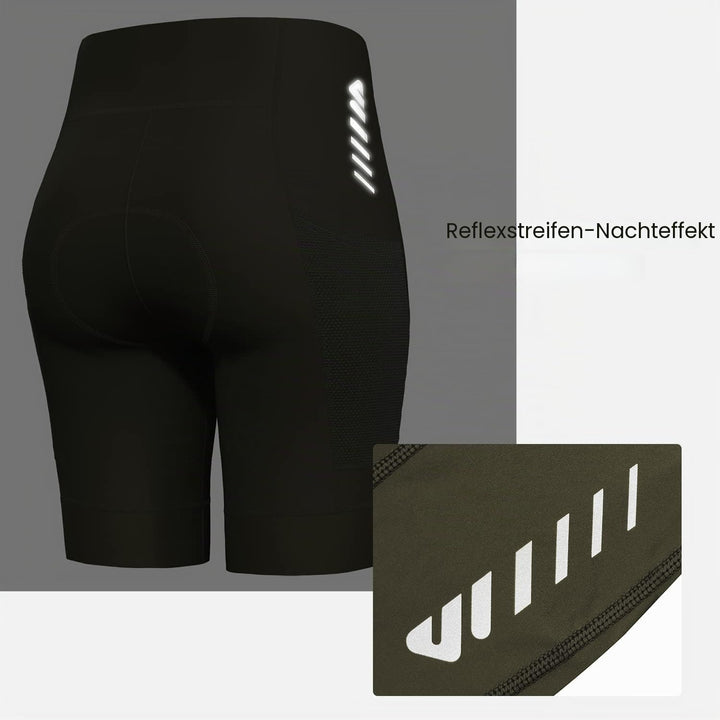 Lo.gas Radlerhose Damen Gepolstert,Fahrradhose Damen Radhose Kurze High Waist Elastische Radshorts A