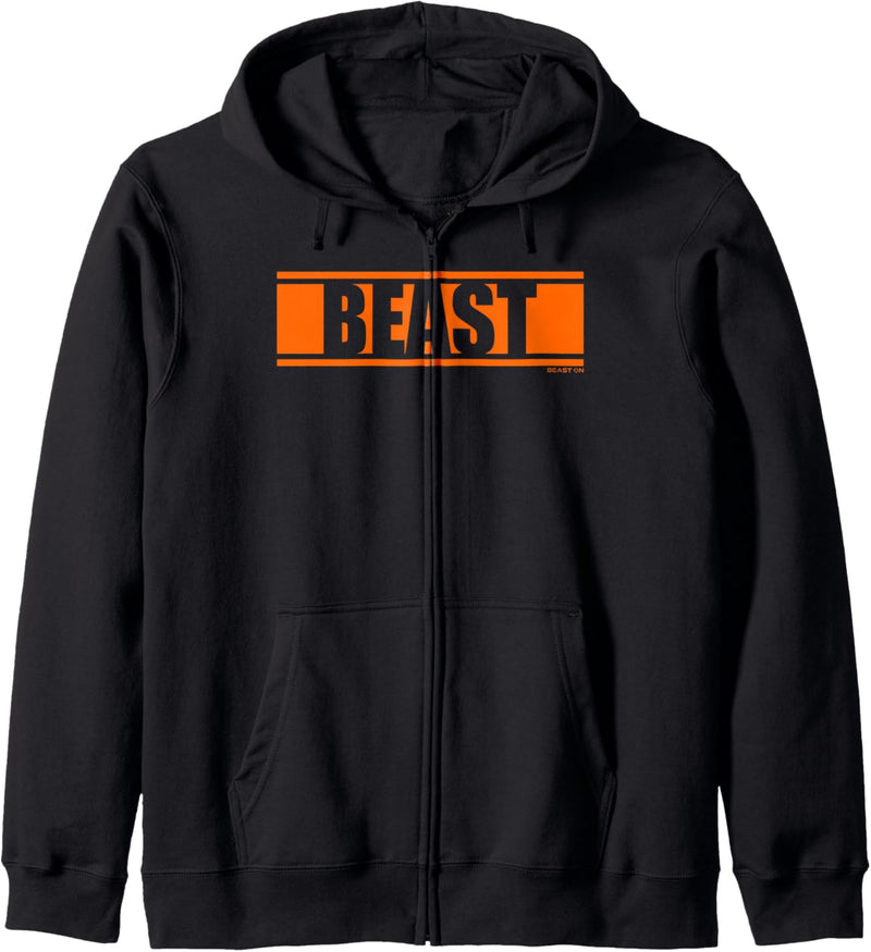 Beast Orange Gym Fitness Workout Gym orangenes Druck Motiv Kapuzenjacke