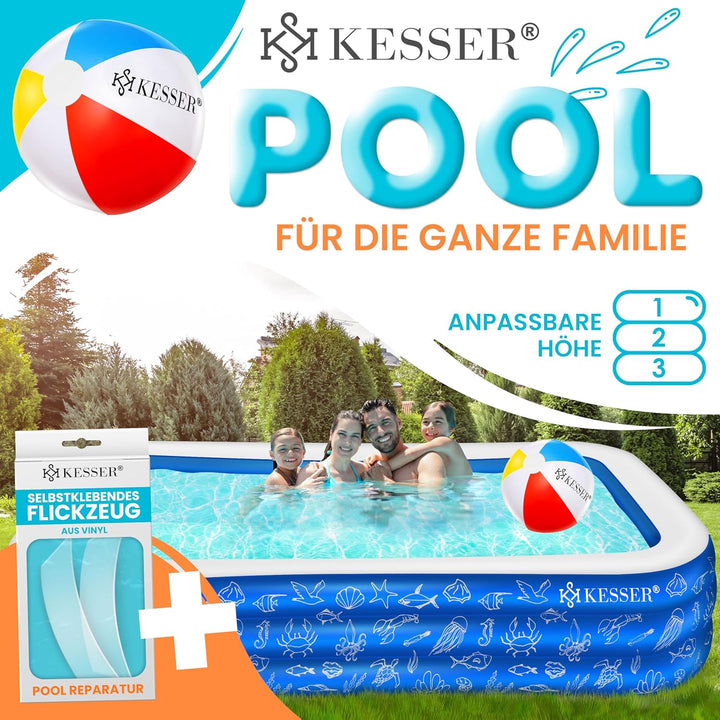 KESSER® Aufblasbarer Pool Familienpool für Kinder und Erwachsene Gartenschwimmbad Familienschwimmbad