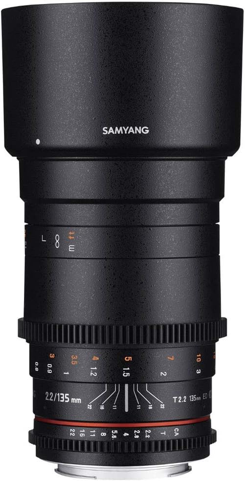 Samyang 135/2,2 Objektiv Video DSLR Sony E manueller Fokus Videoobjektiv 0,8 Zahnkranz Gear, Spiegel