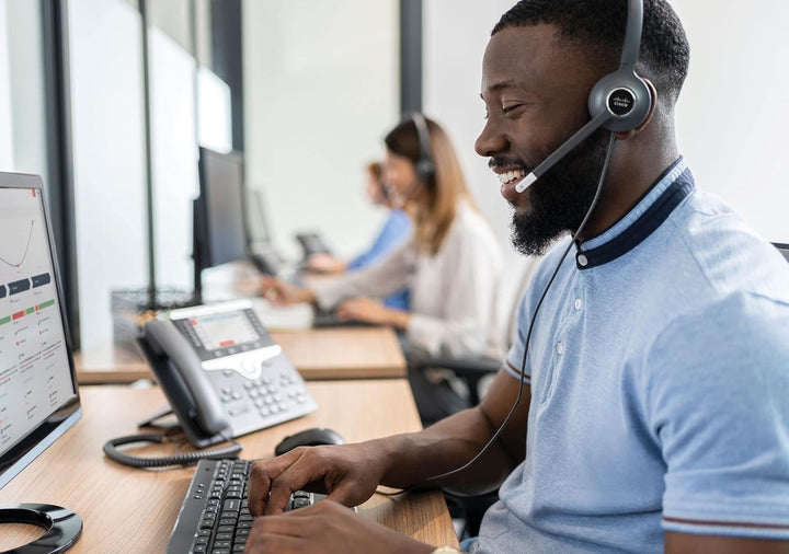 Cisco Headset 531, kabelgebundenes Einzel-On-Ear-Schnellverschluss-Headset mit USB-A-Adapter, dunkel