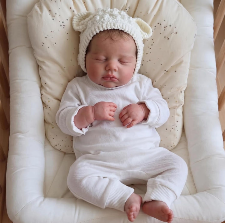 Zero pam Süss Reborn Puppen Lebensecht 50 cm Reborn Baby Vollsilikon Lebensecht Mädchen Augen Zu, Pu
