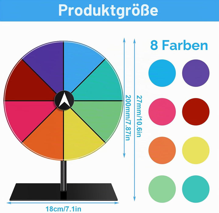 8 Zoll Metallwirbelräder - Drehbares Glücksrad für Partys, Spiele und Partys, Geburtstag Hochzeit Ka