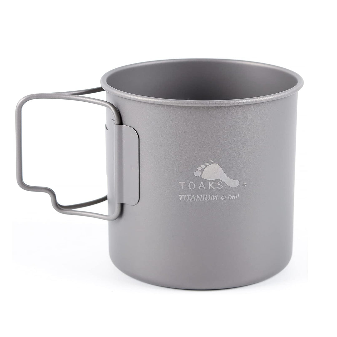 TOAKS 450 ml Titanbecher für Rucksackreisen, Camping, Kaffeekanne, ultraleichtes Campinggeschirr 450