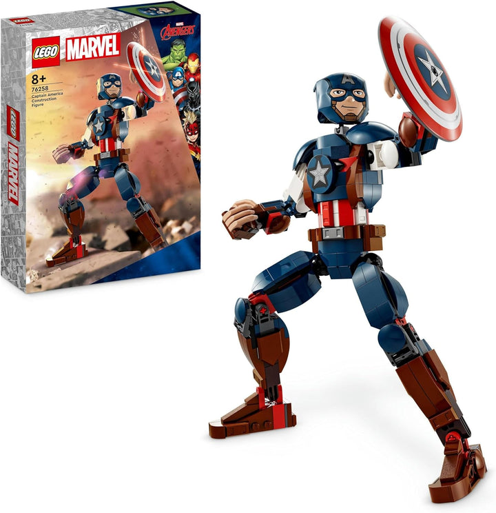 LEGO 76258 Marvel Captain America Baufigur, Superheld mit Schild, Avengers BAU-Spielzeug und Sammelf