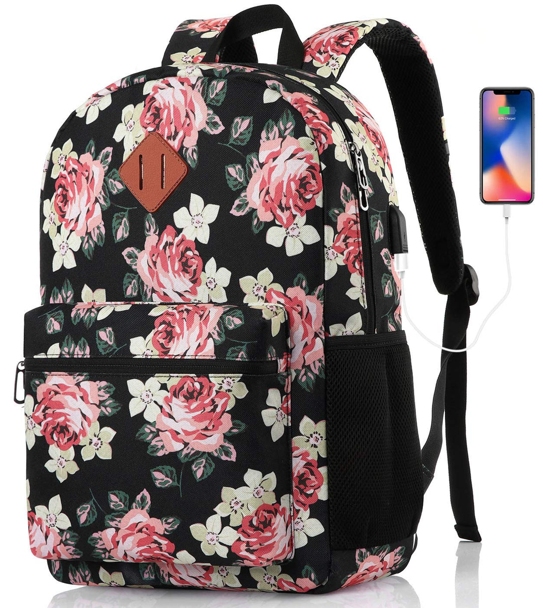 YAMTION Schulrucksack für Mädchen, Schultasche, Mädchen, Rucksack, Damen, Rucksack, Laptop, für Reis
