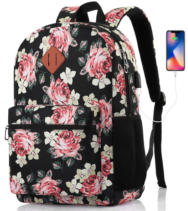 YAMTION Schulrucksack für Mädchen, Schultasche, Mädchen, Rucksack, Damen, Rucksack, Laptop, für Reis