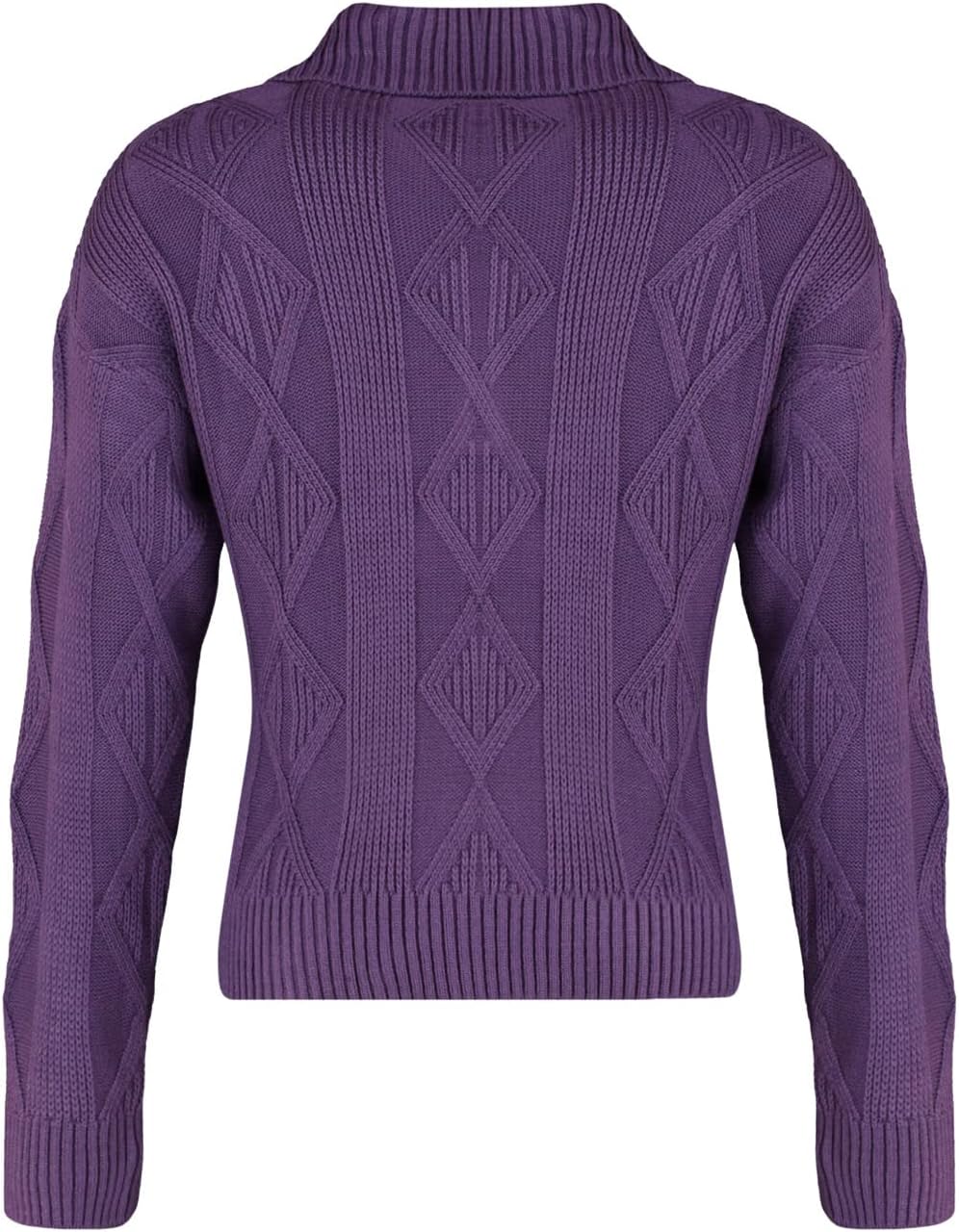 TRENDYOL Damen Polokragen Plain Regular Plus Size Pullover Sweatshirt XL Grosse Grössen Violett, XL