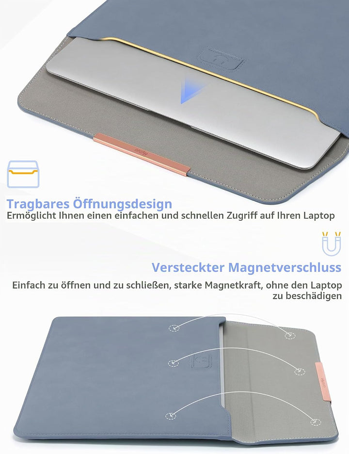HYZUO 13 Zoll Laptop Hülle Tasche mit Ständer für MacBook Air 13 M5 A3449 M4 M3 M2 M1 2026-2018, Mac