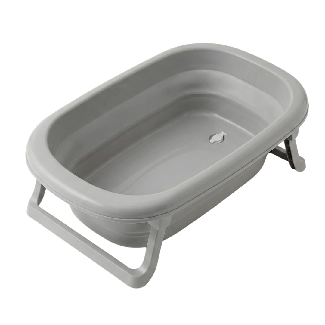 TEGA BABY Faltbare Babybadewanne mit Ablaufstopfen – platzsparende Baby Badewanne ab Geburt, rutschf