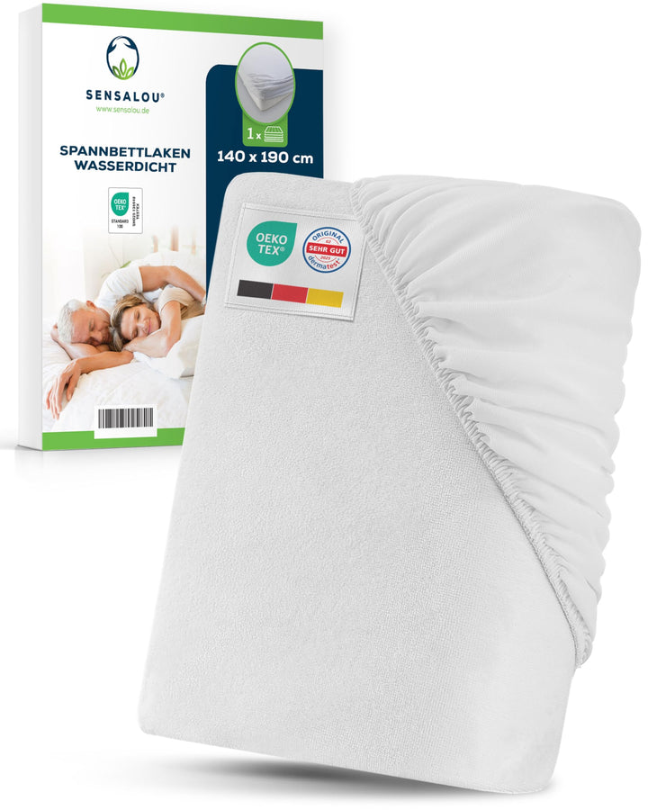 Sensalou Spannbettlaken Wasserdicht 140x190 cm – Inkontinenz Matratzenschutz für Doppelbett & Jugend