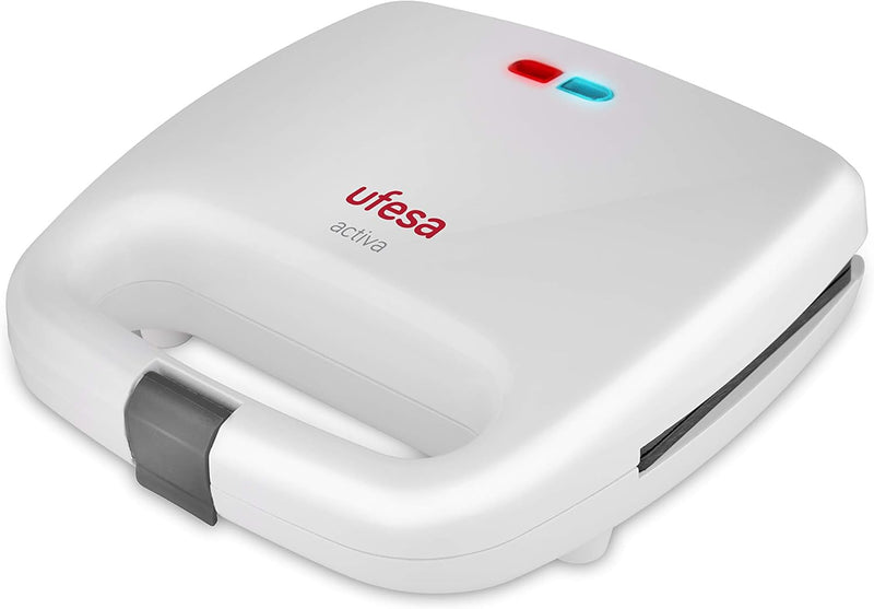 Ufesa SW7855 - Sandwichtoaster, 750 W, für 2 Sandwiches, antihaftbeschichtete Grillplatten, Betriebs