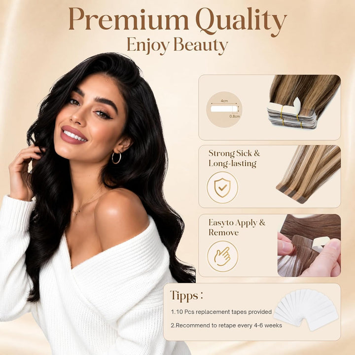 Rich Choices Tape Extensions Echthaar Extensions Tape Haarverlängerung Echthaar Tape in Extensions K
