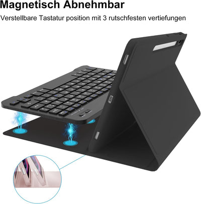 FOGARI Samsung Galaxy Tab S9 FE Tastatur Hülle | Samsung Galaxy Tab S9 Tastatur Hülle | QWERTZ Deuts