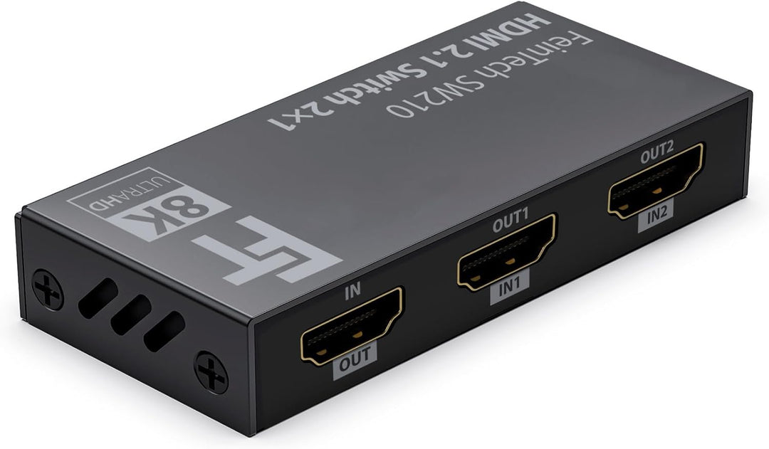 FeinTech SW210 HDMI Switch 4k 120Hz 2 In 1 Out oder 1 In 2 Out Bi-Direktional, 8K, 48Gbps, 2.1 Switc