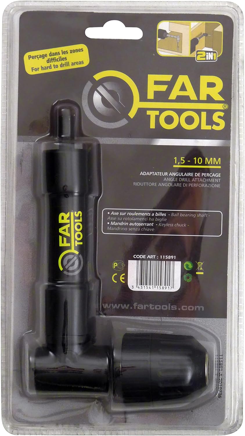 Fartools 115891 Winkelbohrkopf-Aufsatz für Bohrer