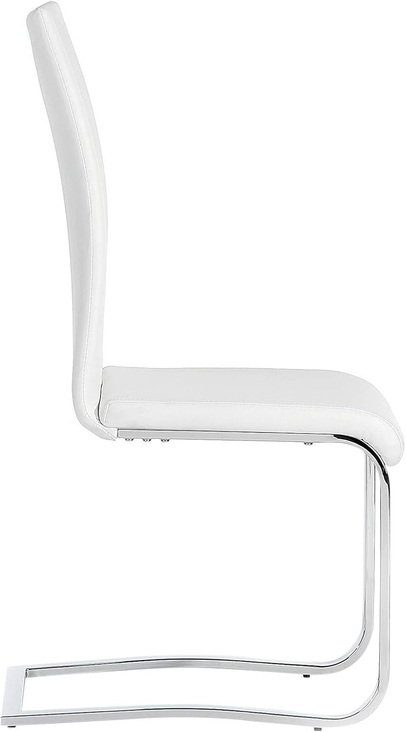 IDIMEX Esszimmerstuhl Schwingstuhl SABA, Set mit 4 Stühlen, Chrom/weiss, Weiss