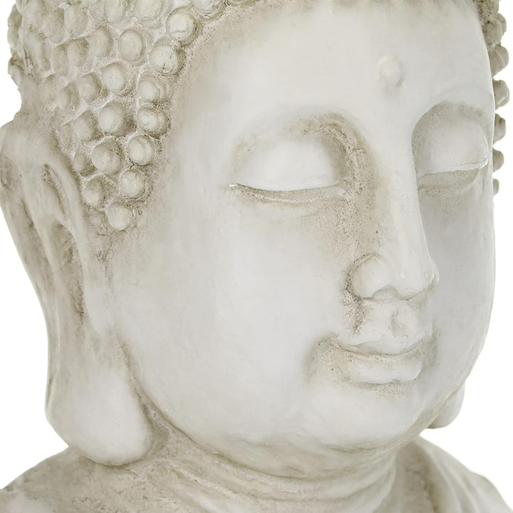 Relaxdays XXL Buddha Figur, grosser Gartenbuddha sitzend, 70 cm hoch, wetterfest & frostsicher, Gart
