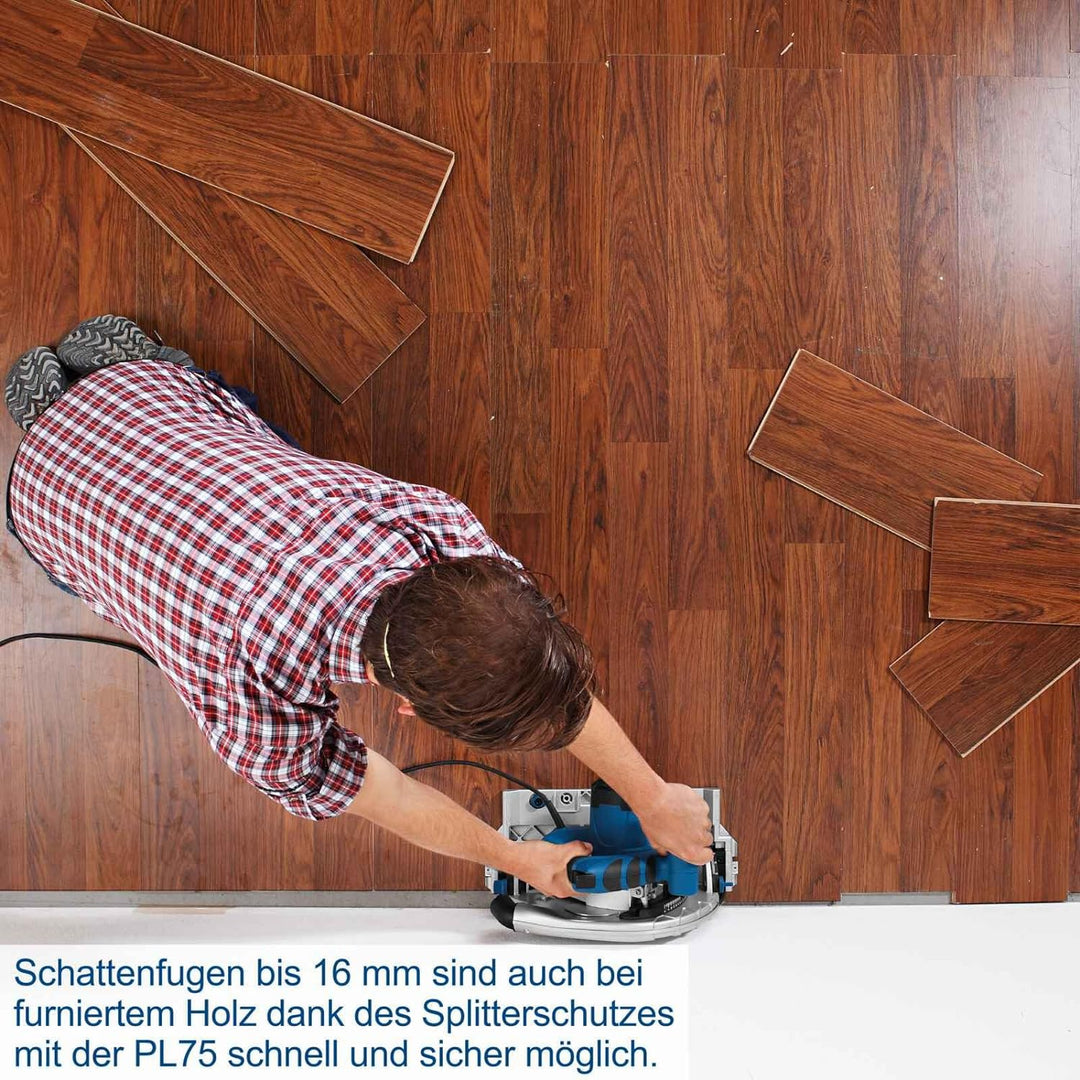 Scheppach Tauchsäge PL75 Handkreissäge Tauch-Kreissäge | 1600W Leistung | Schnitttiefe 75mm | Sägebl