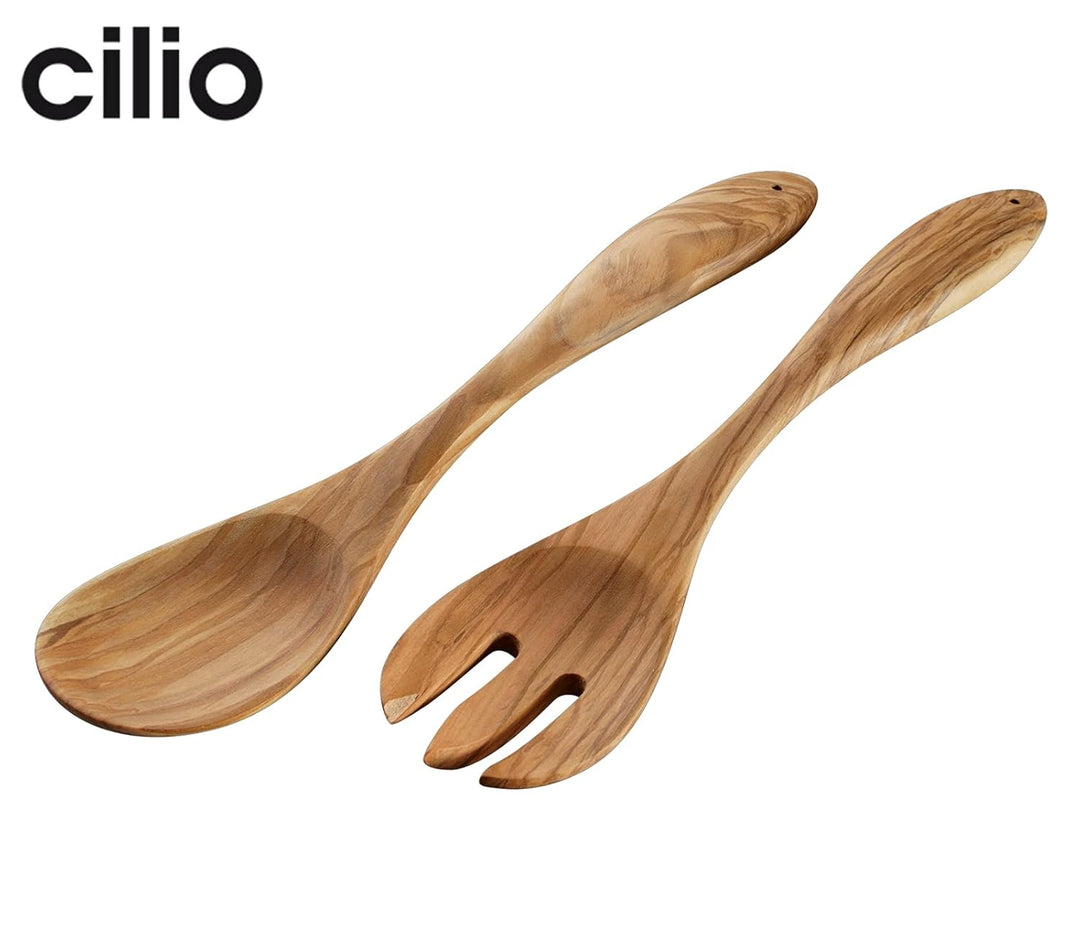 Cilio Olivenholz Salatbesteck 30 cm, Braun