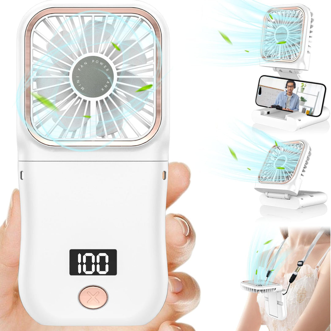 DDKJ Handventilator, Tragbarer Mini Ventilator Hand, 3 Geschwindigkeiten Portable Fan Klein (180°sch