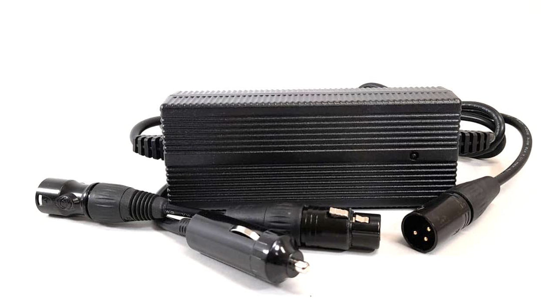 Enerpower DC-DC Kfz Ladegerät 12V-24V Li-Ion auf 29,4V 3A XLR-3, DC Rundstecker für Wohnmobile, Boot