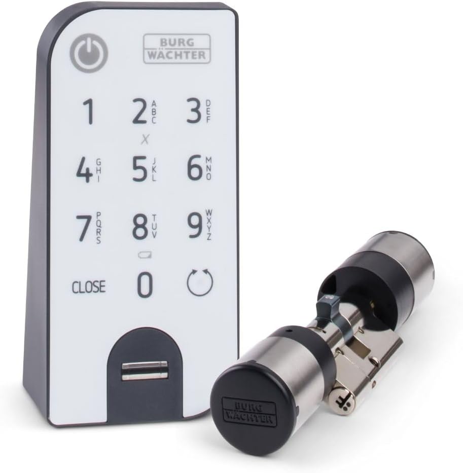 BURG-WÄCHTER Elektronisches Türschloss, Zylinder und Keypad, Öffnung mit App, Fingerprint, Pincode o