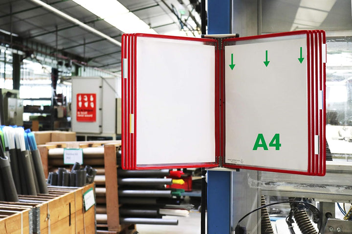 Tarifold 52755 Technic Wand-Sichttafelsystem mit 5 Indexreitern zum Anklemmen und 10 Sichttafeln A4