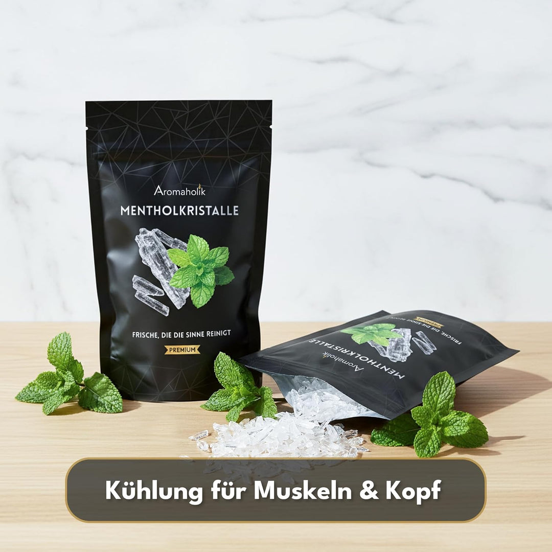 100g Mentholkristalle - 100% Natürlicher Menthol aus Japanischer Minze - Intensiver Kühl- und Erfris