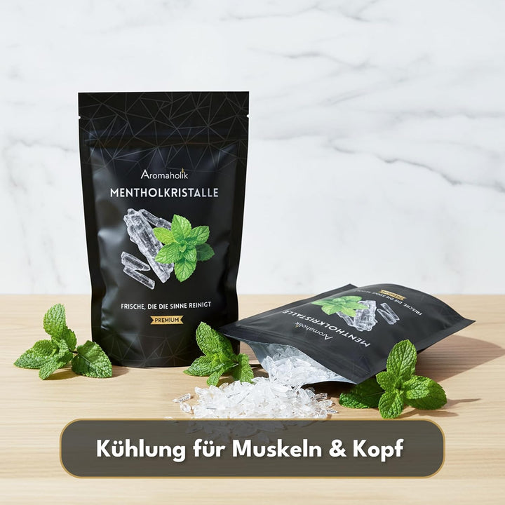100g Mentholkristalle - 100% Natürlicher Menthol aus Japanischer Minze - Intensiver Kühl- und Erfris