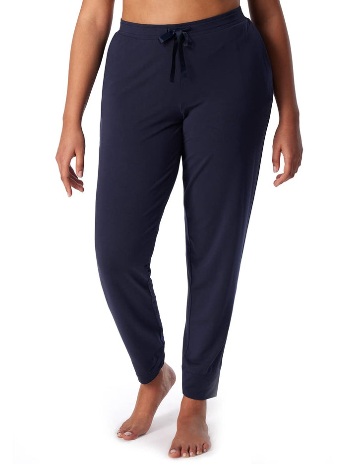 Schiesser Damen Schlafhose lang mit Bündchen Modal - Mix + Relax 34 Blau_175481, 34 Blau_175481