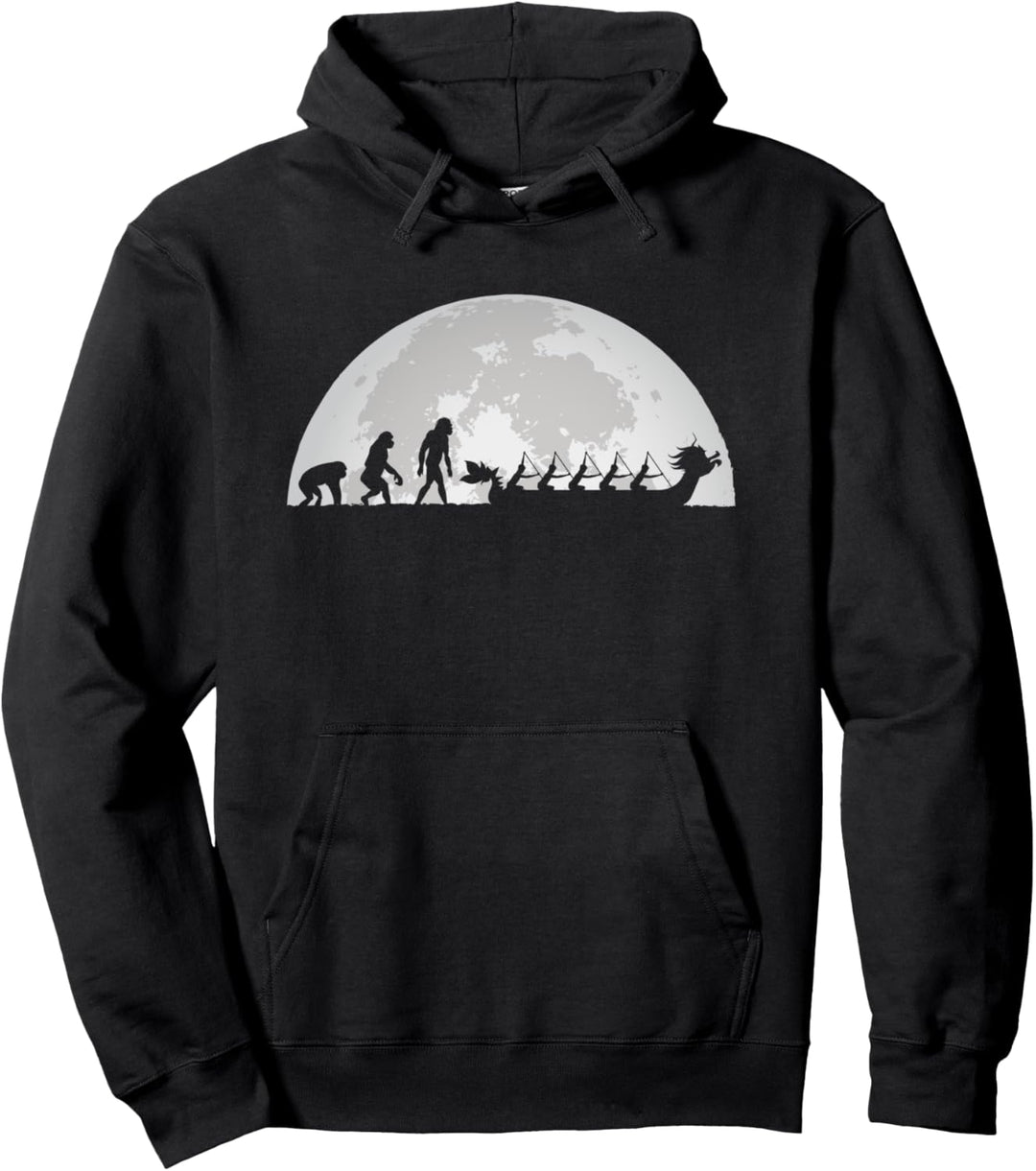 Drachenboot Evolution bei Mond Pullover Hoodie