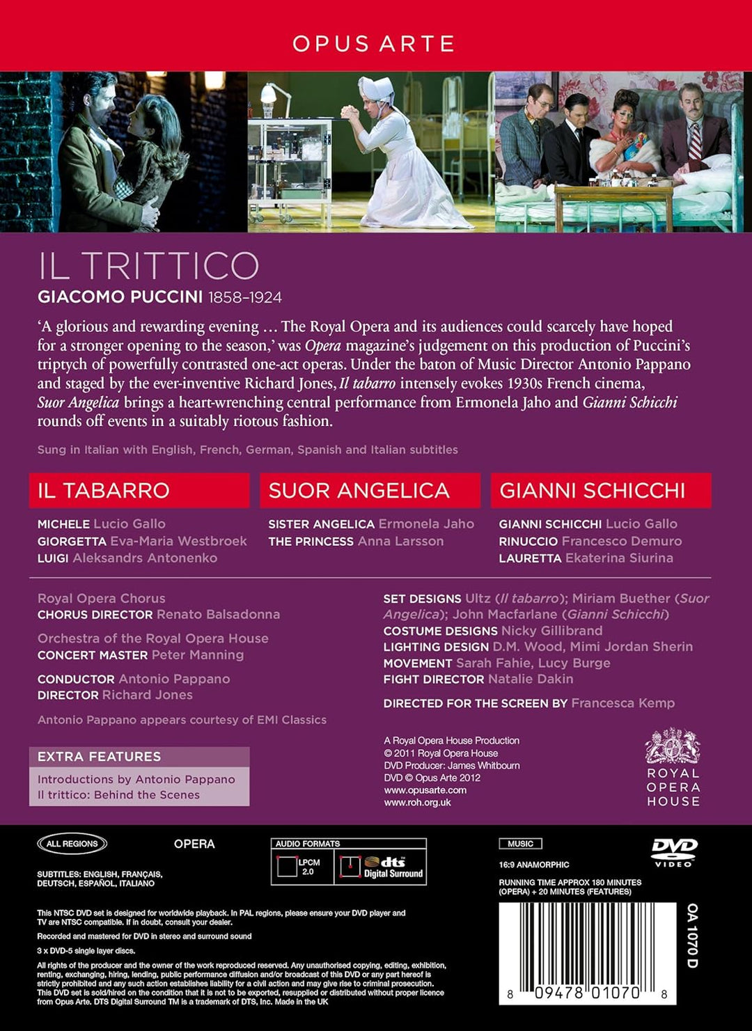 Puccini - Il Trittico - Il Tabarro, Suor Angelica, Gianni Schicchi, DVD