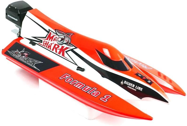 Amewi F1 Mad Shark V2 RC Einsteiger Motorboot RTR 430mm, Weiss-schwarz