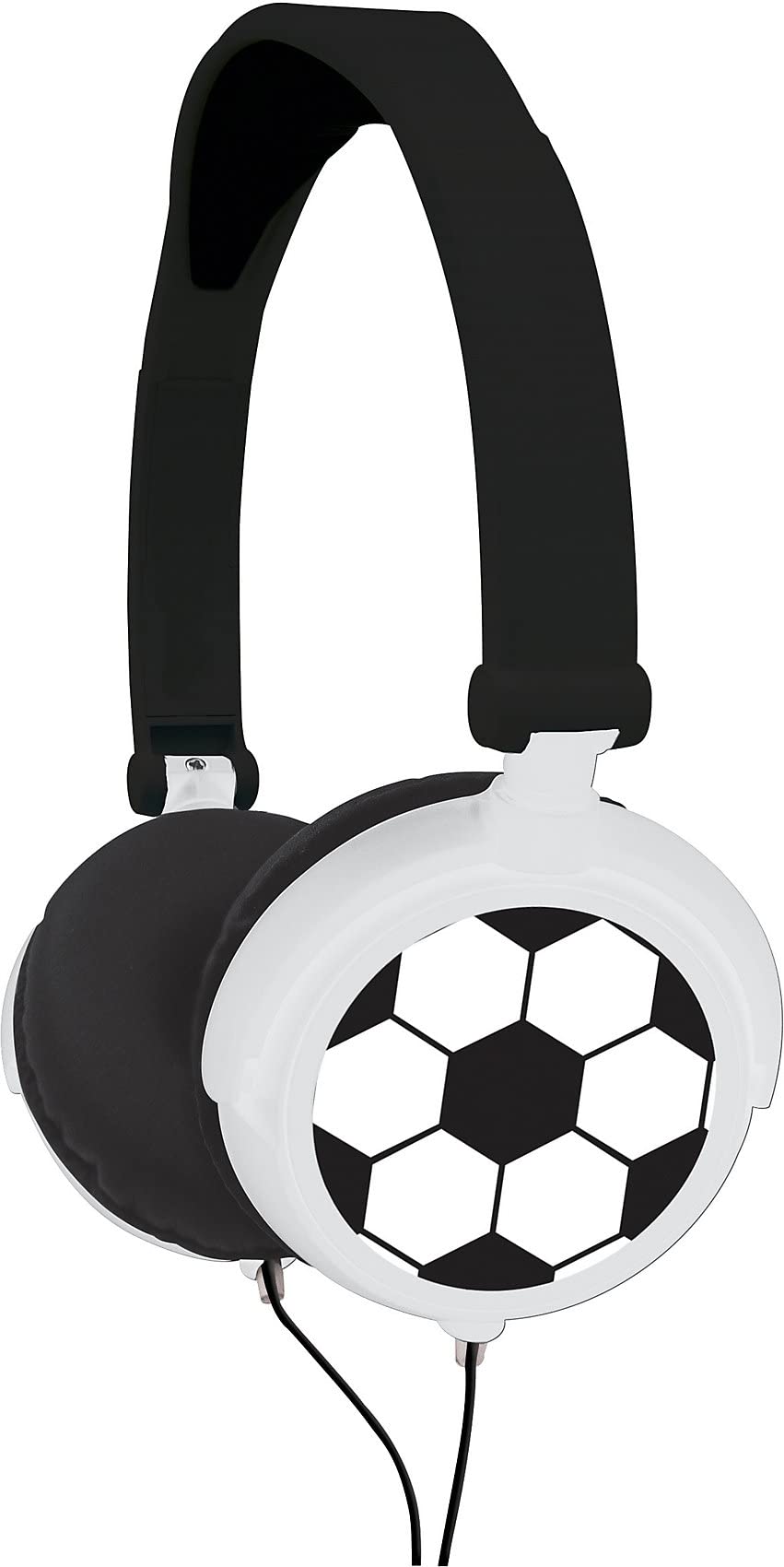 Lexibook, Football, Stereo-Kopfhörer, kindersicher, faltbar und einstellbar, schwarz/weiss, HP015FO