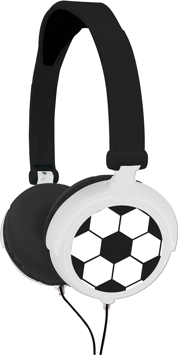 Lexibook, Football, Stereo-Kopfhörer, kindersicher, faltbar und einstellbar, schwarz/weiss, HP015FO