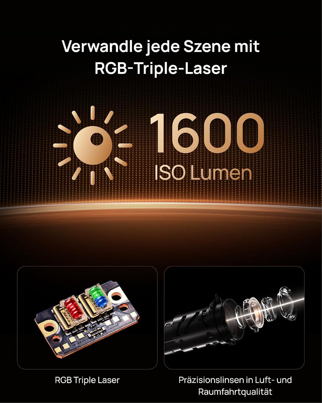 XGIMI Elfin Flip 4K Beamer Heimkino, Laser Projektor Outdoor Tageslicht | 1600 ISO-Lumen, Google TV