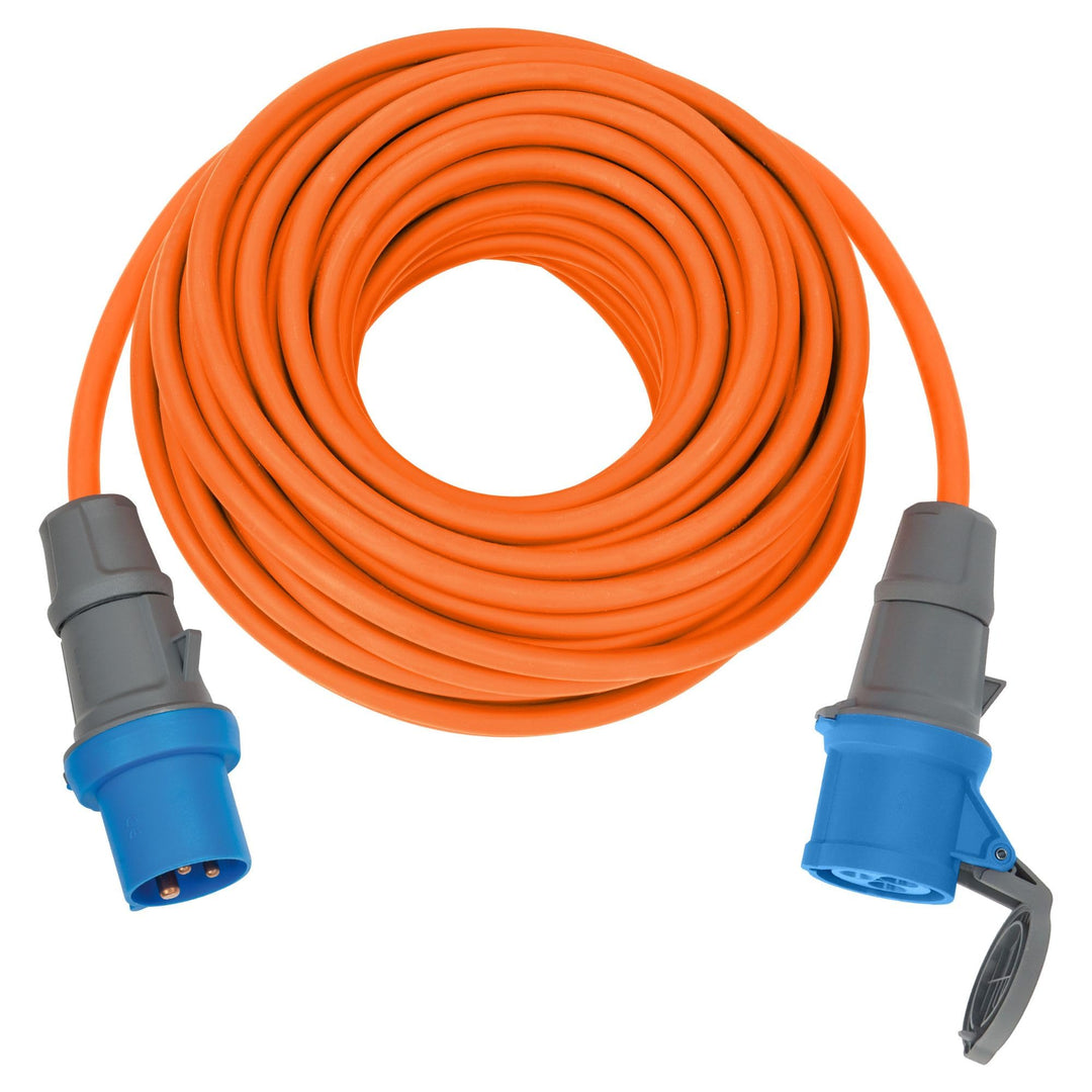 Brennenstuhl CEE 230V Camping-Verlängerungskabel 25m (H07RN-F 3G2,5 Kabel in der Signalfarbe orange,
