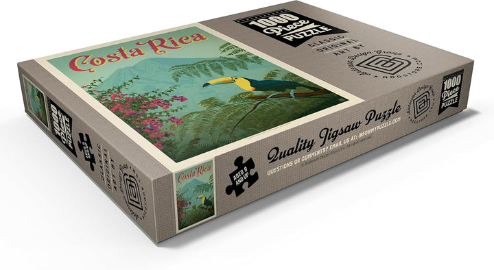 Costa Rica: Toucan in The Jungle, Vintage Poster - Premium 1000 Teile Puzzle - MyPuzzle Sonderkollek