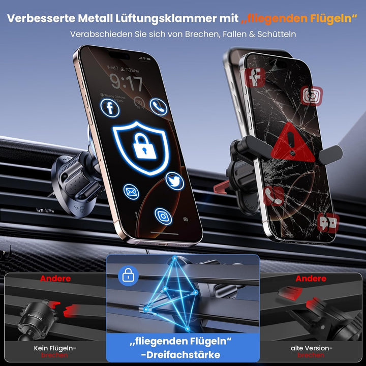 Handyhalterung Auto Magnet für Magsafe Autohalterung【2026 Upgrade 22x N55 Magnet】 Handy Halterung Au