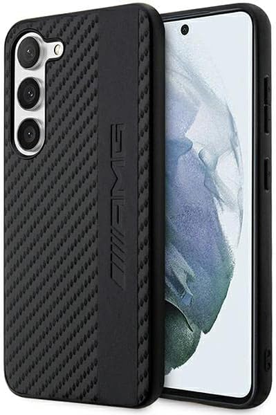 Hülle AMG AMHCS23SBLSCA S23 S911 schwarz hardcase Carbon Stripe&Embossed