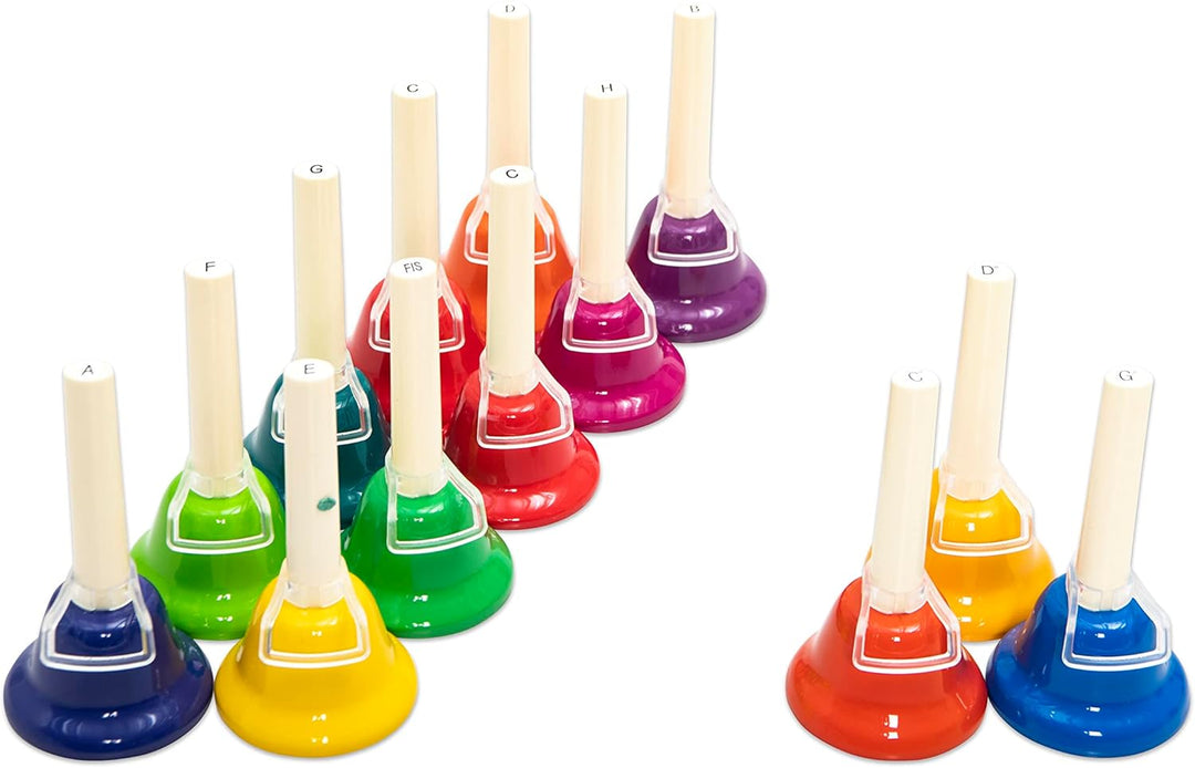 Betzold Musik - Glocken mit Einmalanschlag - bunt Stopp-Funktion mit Notennamen für Kinder diatonisc
