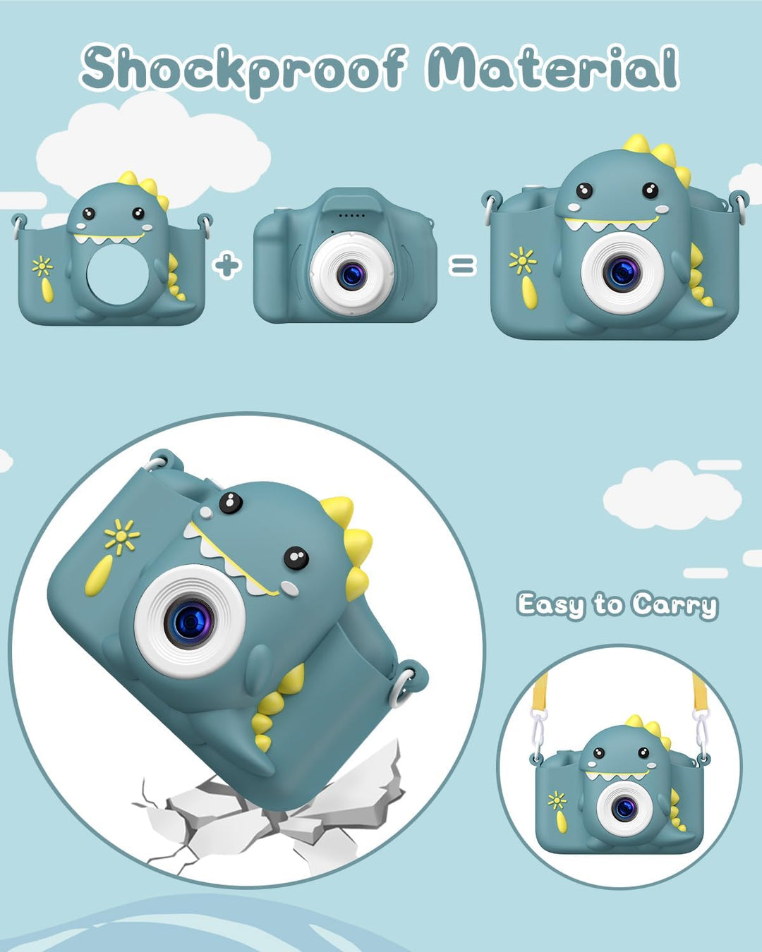 Kinderkamera, Gofunly Kinder Kamera 1080P 2,0-Zoll-Bildschirm Fotoapparat Kinder mit 32GB-Karte Self