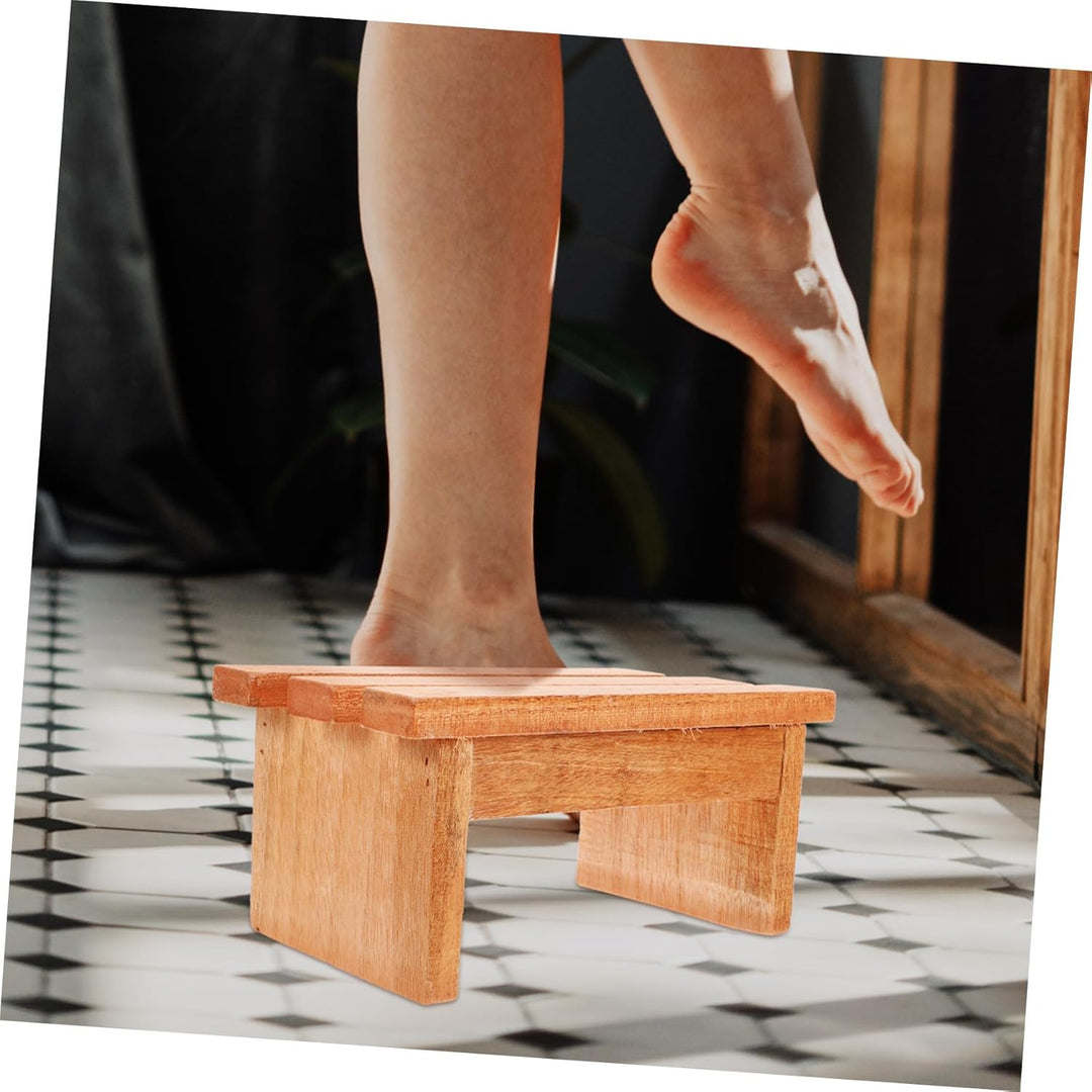 Tofficu Fusshocker Holzfussschemel Mittlere Grösse rutschfest Multifunktional Für Bad Sauna Und Wohn