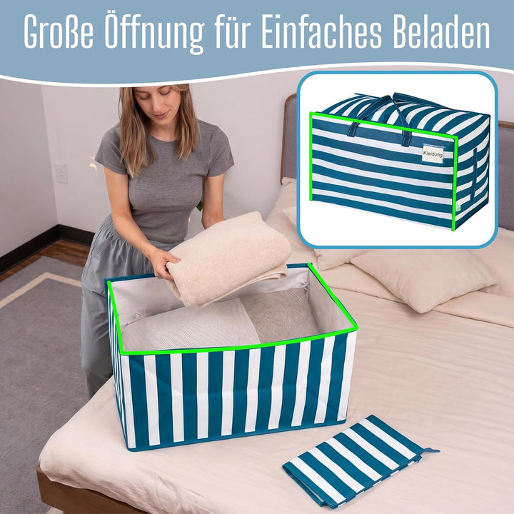 VENO Extra grosse, robuste Umzugstaschen mit breiter Öffnung und verstärkten Griffen, wiederverwendb